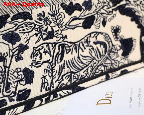 Dior Book Tote in Beige Embroidered Canvas Replica