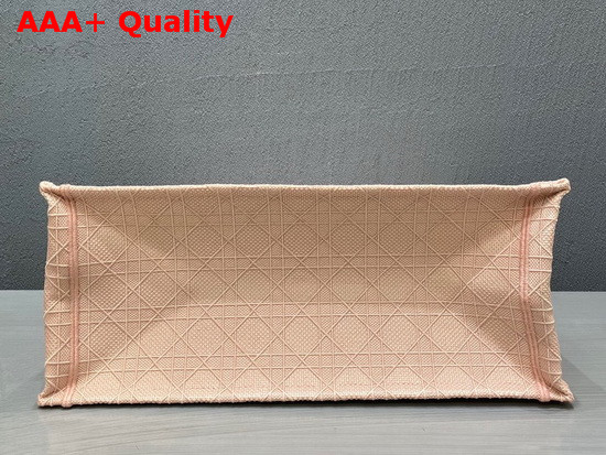 Dior Book Tote in Pink Cannage Embroidery Replica