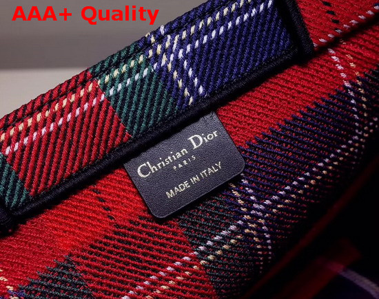 Dior Book Tote in Red and Blue Embroidered Canvas Replica