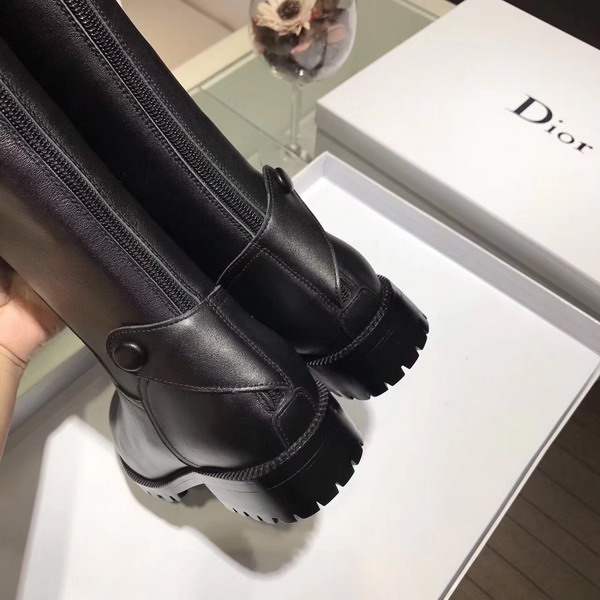 Dior Boot in Black Calfskin Leather 2cm Heel For Sale