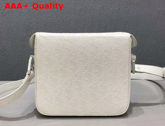 Dior Boxy Messenger Bag White Embossed Calfskin with Dior Oblique Motif Replica