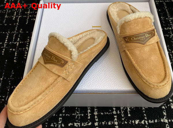 Dior Boy Mule in Beige Suede Goatskin Replica