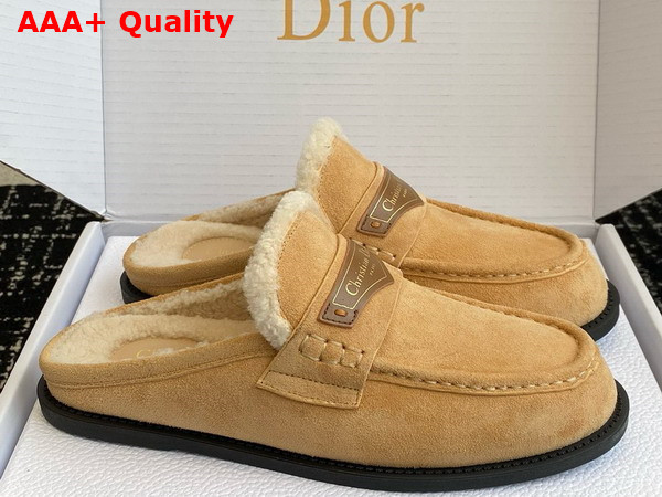 Dior Boy Mule in Beige Suede Goatskin Replica