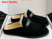 Dior Boy Mule in Black Suede Goatskin Replica