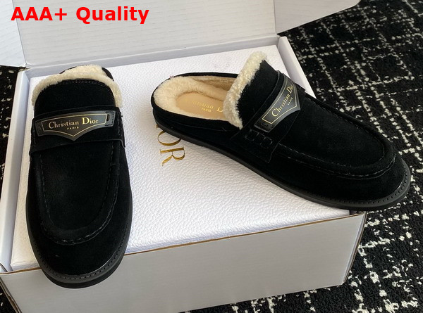 Dior Boy Mule in Black Suede Goatskin Replica