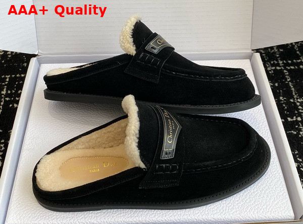 Dior Boy Mule in Black Suede Goatskin Replica