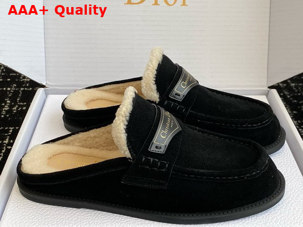 Dior Boy Mule in Black Suede Goatskin Replica