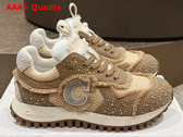 Dior C est Dior Sneaker Embroidered Cotton with Nude Resin Pearls and Mesh Replica