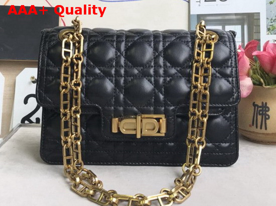 Dior CD Flap Bag in Black Lambskin Replica