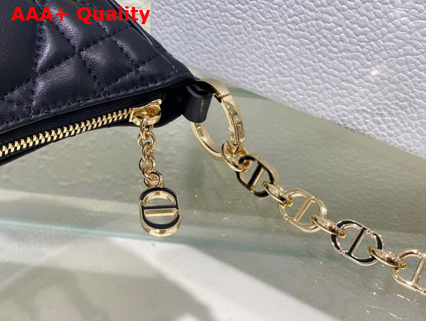 Dior CD Lounge Bag Black Supple Macrocannage Lambskin Replica