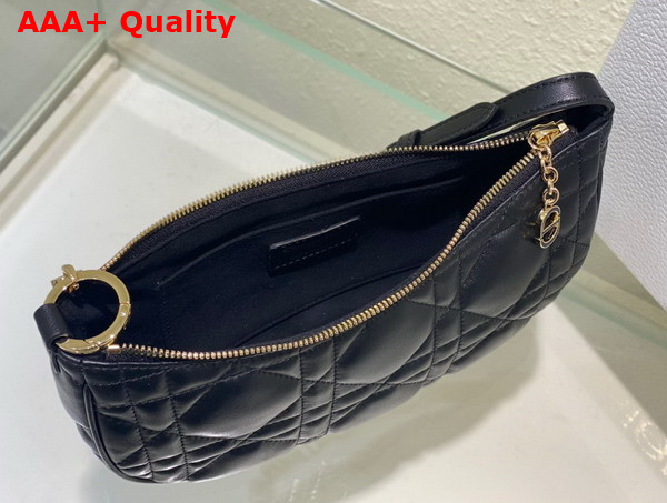 Dior CD Lounge Bag Black Supple Macrocannage Lambskin Replica