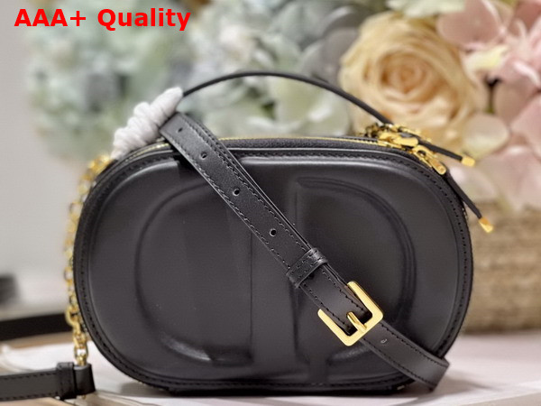 Dior CD Signature Oval Camera Bag Black Calfskin with Embossed CD Signature Replica