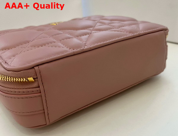 Dior Caro Box Bag with Chain Antique Pink Quilted Macrocannage Calfskin Replica