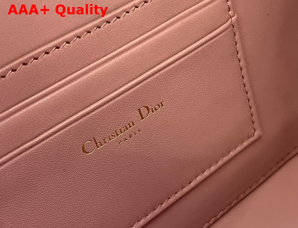 Dior Caro Box Bag with Chain Antique Pink Quilted Macrocannage Calfskin Replica