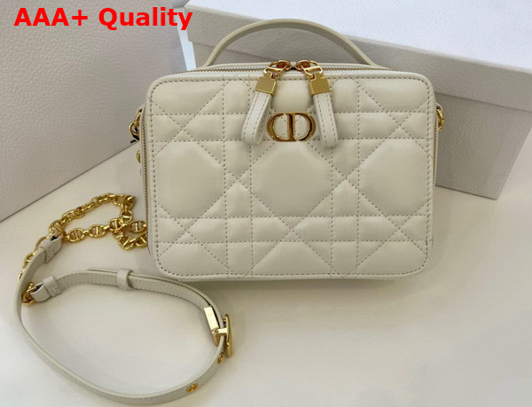 Dior Caro Box Bag with Chain Latte Quilted Macrocannage Calfskin Replica