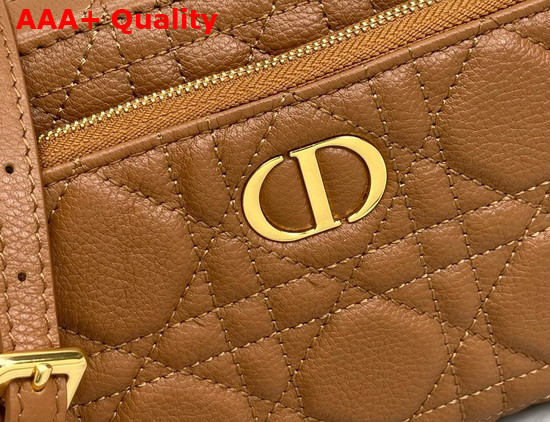 Dior Caro Double Pouch Camel Supple Cannage Calfskin Replica