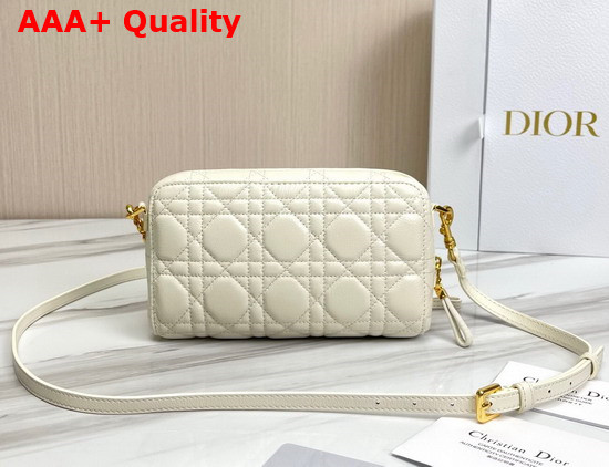 Dior Caro Double Pouch Ivory Supple Cannage Calfskin Replica