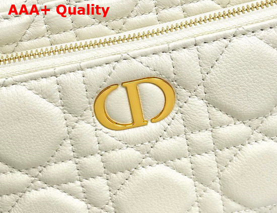 Dior Caro Double Pouch Ivory Supple Cannage Calfskin Replica