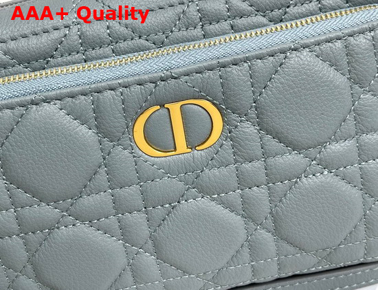 Dior Caro Double Pouch Light Blue Supple Cannage Calfskin Replica