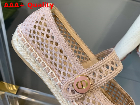 Dior Caro Espadrille Ballerina Flat Nude Mesh Embroidery Replica