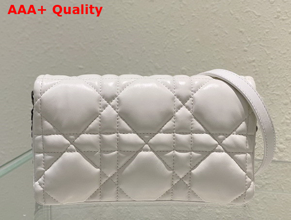 Dior Caro Macrocannage Pouch White Quilted Macrocannage Calfskin Replica