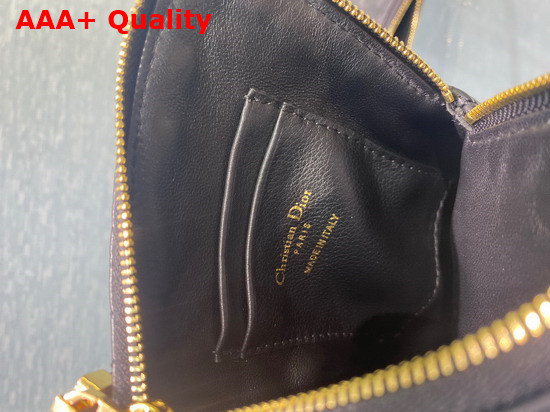 Dior Caro Multifunctional Pouch Black Supple Cannage Calfskin Replica