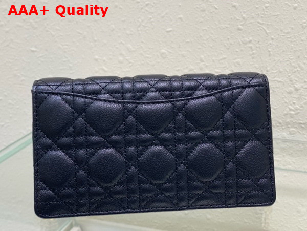 Dior Caro Pouch Black Supple Cannage Calfskin Replica