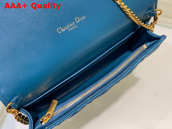 Dior Caro Pouch Blue Supple Cannage Calfskin Replica