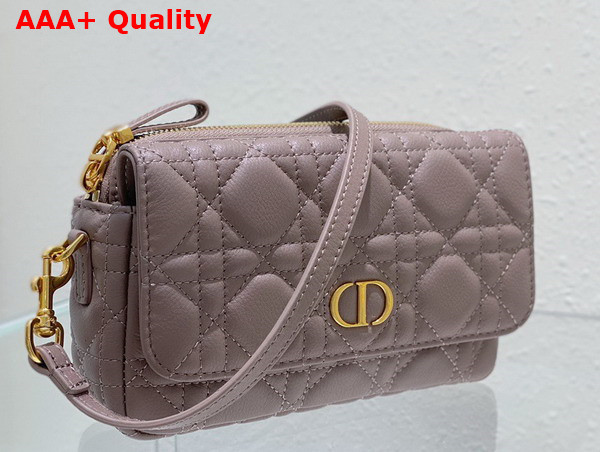 Dior Caro Pouch with Chain Blush Supple Cannage Calfskin Replica