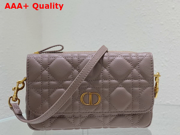 Dior Caro Pouch with Chain Blush Supple Cannage Calfskin Replica