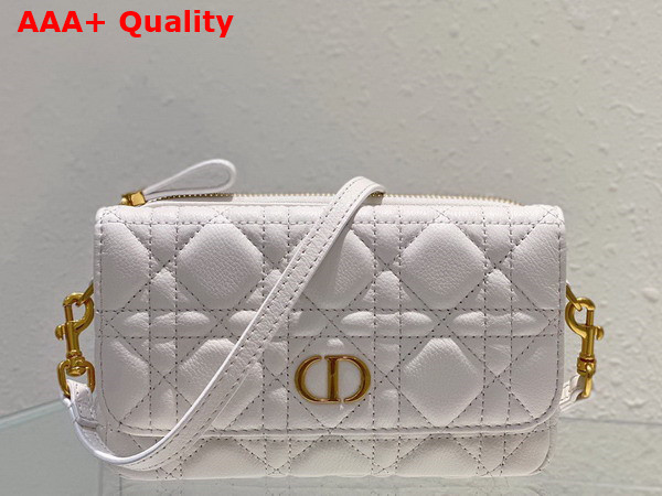 Dior Caro Pouch with Chain Latte Supple Cannage Calfskin Replica