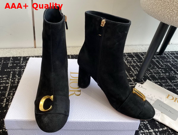 Dior Cest Dior Heeled Ankle Boot Black Suede Calfskin Replica