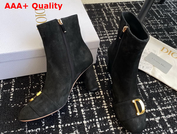 Dior Cest Dior Heeled Ankle Boot Black Suede Calfskin Replica