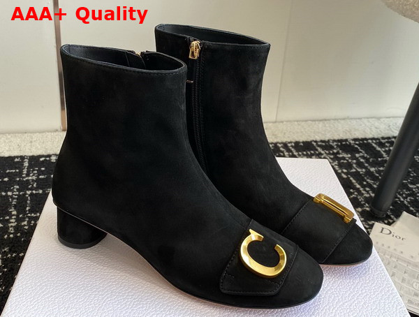 Dior Cest Dior Heeled Ankle Boot Black Suede Calfskin Replica