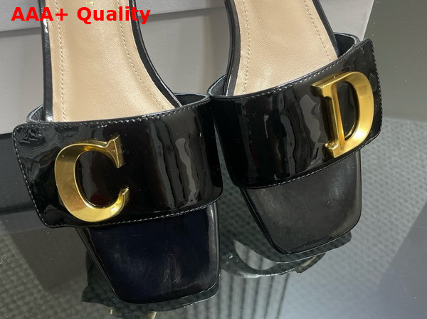 Dior Cest Dior Slide in Black Patent Calfskin Replica