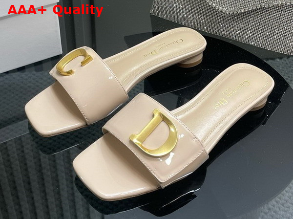 Dior Cest Dior Slide in Nude Patent Calfskin Replica