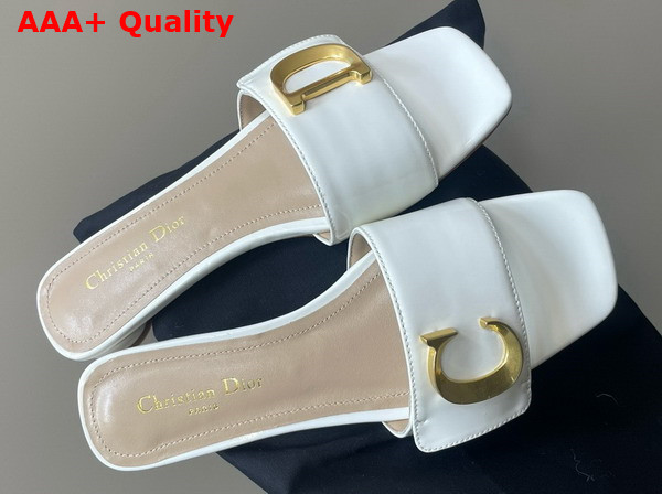 Dior Cest Dior Slide in White Patent Calfskin Replica