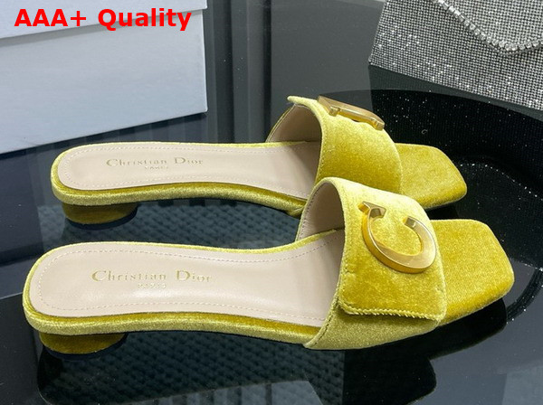 Dior Cest Dior Slide in Yellow Velvet Replica