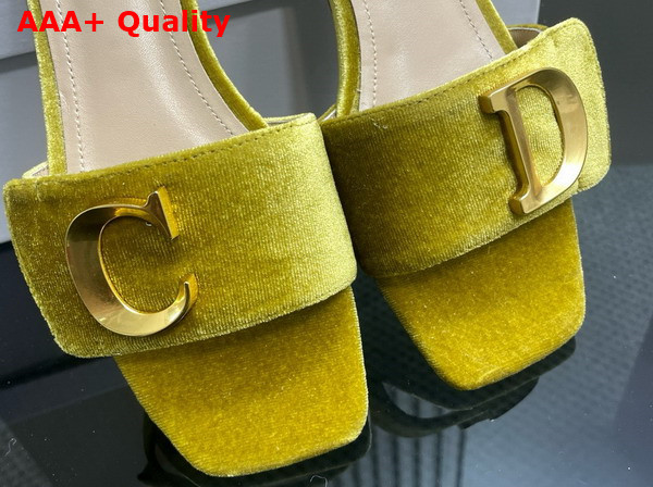 Dior Cest Dior Slide in Yellow Velvet Replica