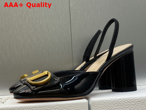 Dior Cest Dior Slingback Pump Black Patent Calfskin Replica