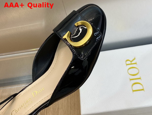 Dior Cest Dior Slingback Pump Black Patent Calfskin Replica