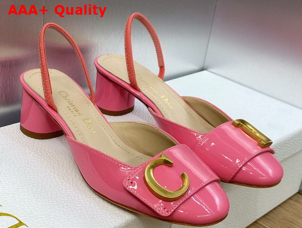 Dior Cest Dior Slingback Pump Indy Pink Patent Calfskin Replica