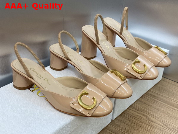 Dior Cest Dior Slingback Pump Nude Patent Calfskin Replica