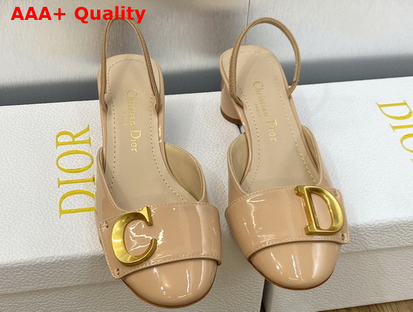 Dior Cest Dior Slingback Pump Nude Patent Calfskin Replica