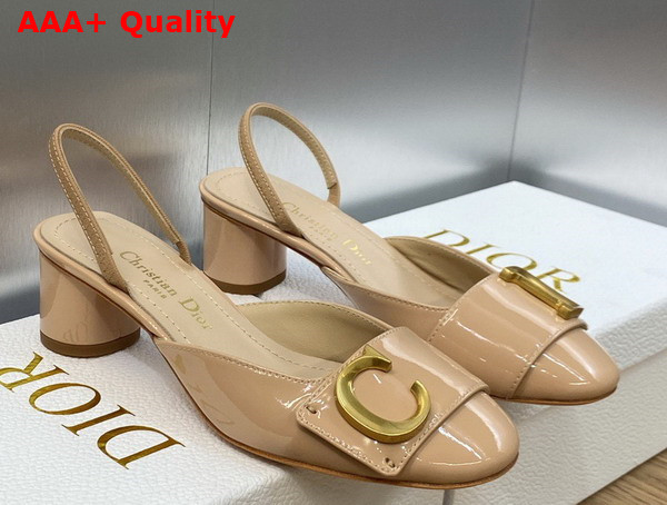 Dior Cest Dior Slingback Pump Nude Patent Calfskin Replica