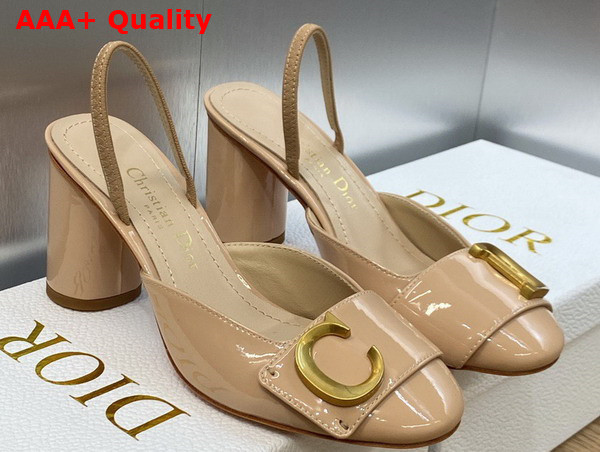 Dior Cest Dior Slingback Pump Nude Patent Calfskin Replica