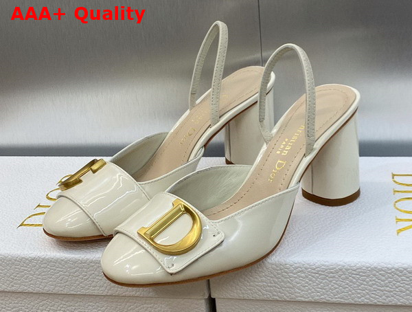 Dior Cest Dior Slingback Pump White Patent Calfskin Replica