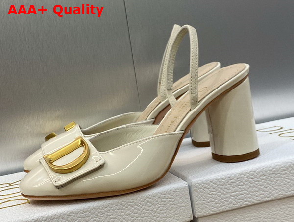 Dior Cest Dior Slingback Pump White Patent Calfskin Replica