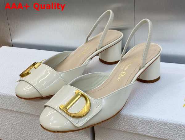 Dior Cest Dior Slingback Pump White Patent Calfskin Replica