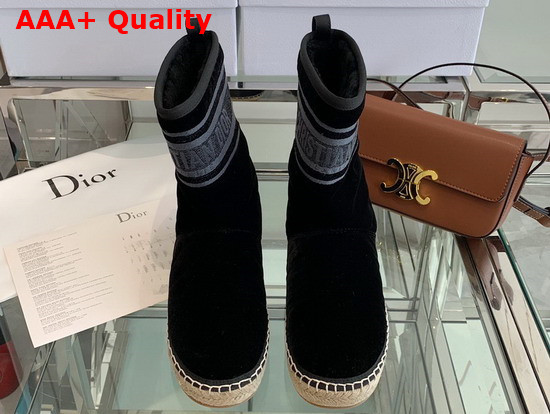 Dior Chez Moi Dior Granville Ankle Boot Black Suede Leather Replica